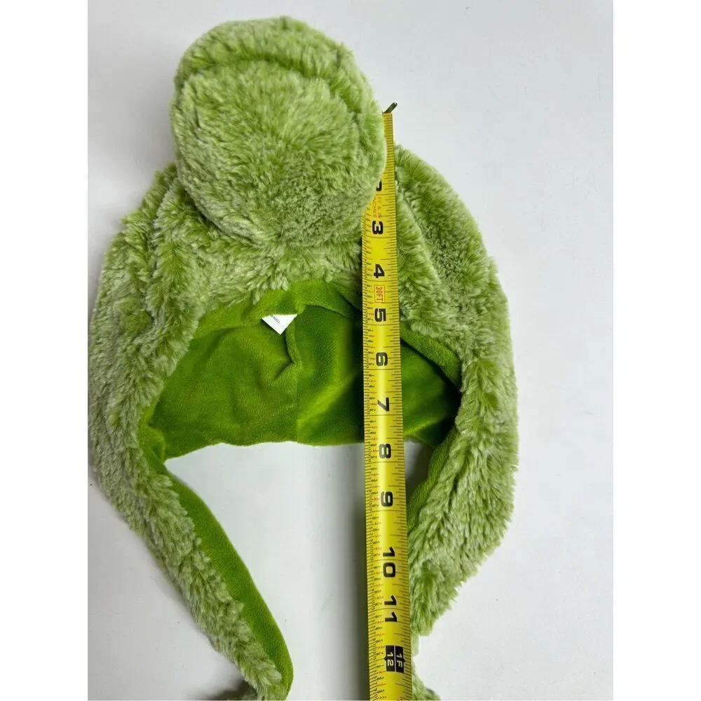 Dollibu Plush Green Alligator Hat Cap With Ear Flaps Super Soft Warm One Size